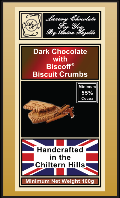 55%  Dark Chocolate with Biscoff Biscuit Crumbs
