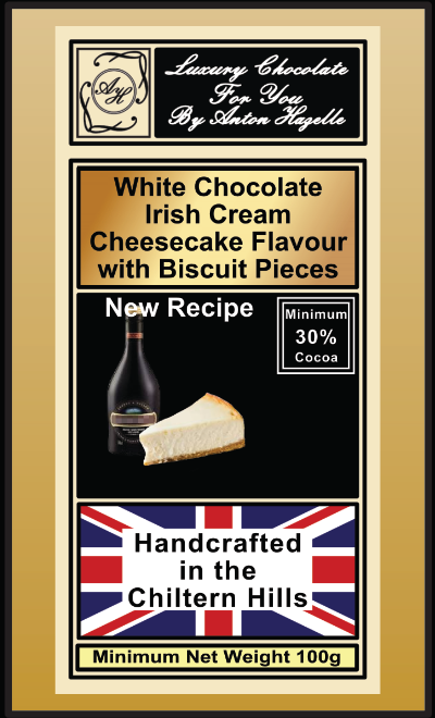 White Chocolate with Irish Cream Cheesecake Flavour & Biscuit Pieces