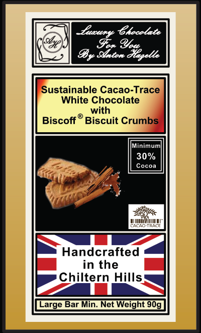 30% Sustainable Cacao-Trace White Chocolate with Biscoff Biscuit Crumbs