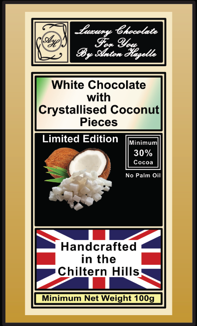 White Chocolate with Crystallised Coconut Pieces
