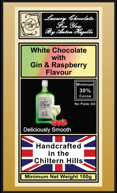 White Chocolate with Gin & Raspberry Flavour