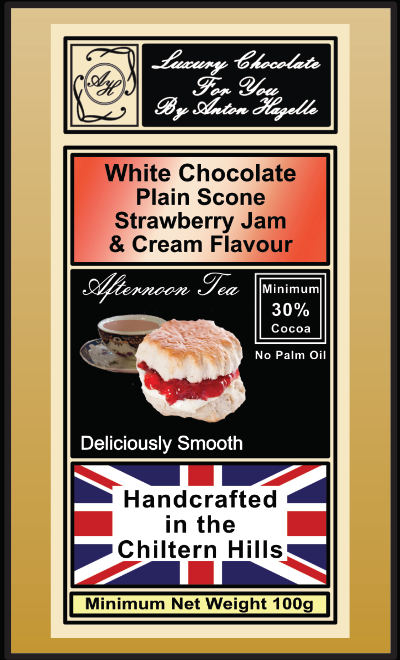 White Chocolate Plain Scone Strawberry Jam & Cream Flavour