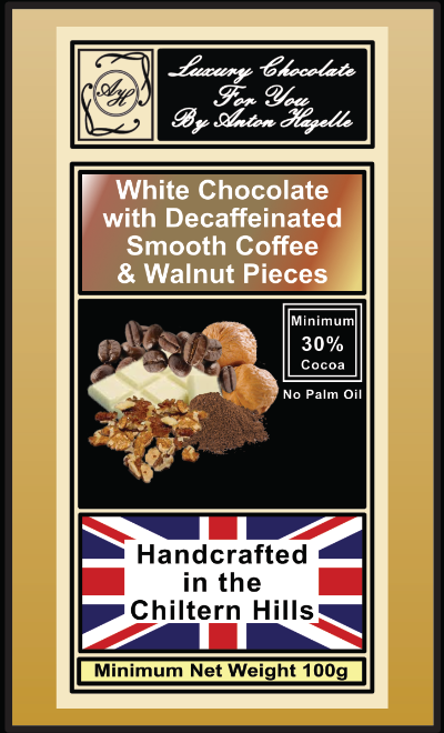 White Chocolate with Decaffeinated Smooth Coffee  & Walnut Pieces