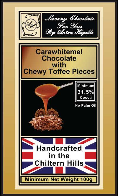 31.5% Carawhitemel Chocolate with Toffee Pieces