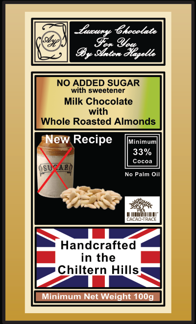 33% Milk Chocolate with Whole Almonds, No Added Sugar with Sweetener