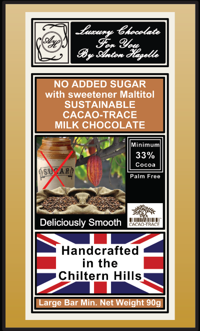 33% Sustainable Cacao-Trace Milk Chocolate No Added Sugar with Sweetener Maltitol