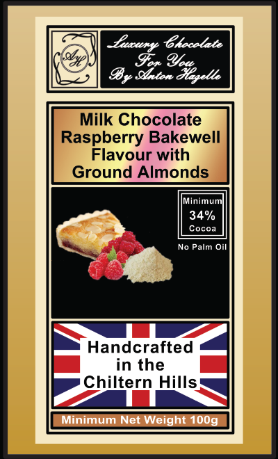 34% Milk Chocolate Bakewell, Raspberry & Almond