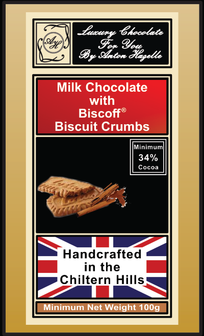 34% Milk Chocolate with Biscoff Biscuit Crumbs