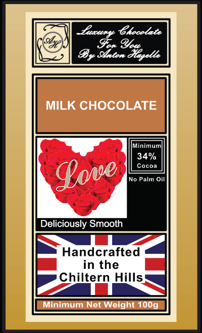 34% Milk Chocolate Only  'Love' Red Roses