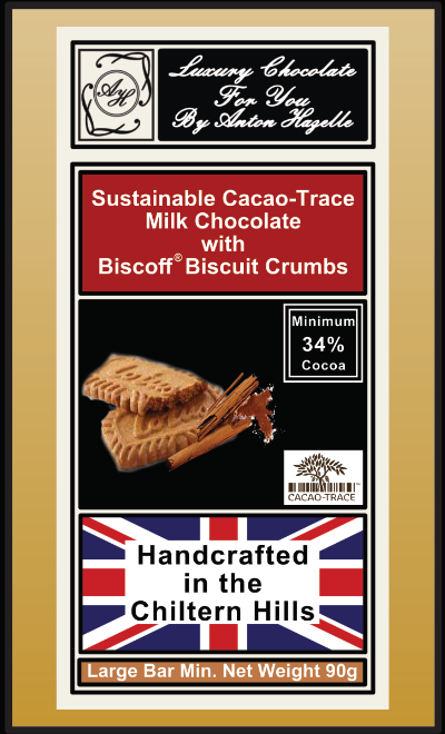 34% Sustainable Cacao-Trace Milk Chocolate with Biscoff Biscuit Crumbs
