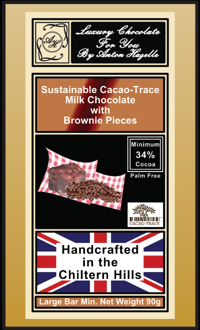 34% Sustainable Cacao-Trace Milk Chocolate with Brownie Pieces