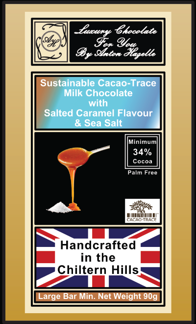 34% 34% Sustainable Cacao-Trace Milk Chocolate Caramel Flavour with Sea Salt