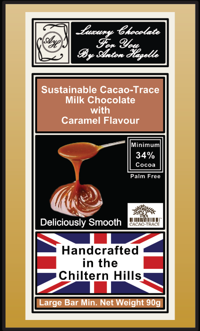 34% Sustainable Cacao-Trace Milk Chocolate with Caramel Flavour