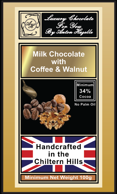 34% Milk Chocolate with Coffee & Walnut Pieces
