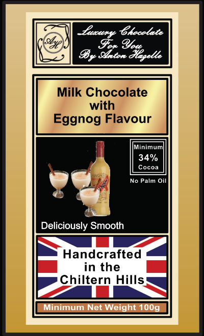 34% Milk Chocolate with Eggnog Flavour 34% Milk Chocolate with Eggnog Flavour