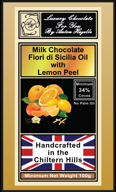 34% Milk Chocolate Fiori di Sicilia with Candied Lemon 