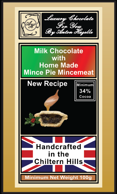 34% Milk Chocolate with Home Made Mince Pie Mincemeat 34% Milk Chocolate with Home Made Mince Pie Mincemeat