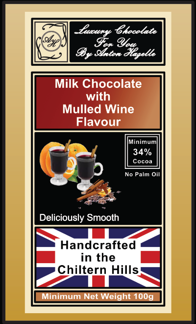 34% Milk Chocolate with Mulled Wine Flavour 34% Milk Chocolate with Mulled Wine Flavour