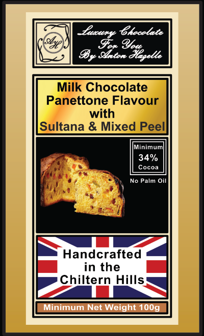 34% Milk Chocolate Panettone with Sultanas & Mixed Peel 34% Milk Chocolate Panettone with Sultanas & Mixed Peel