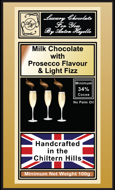 34% Milk Chocolate with Prosecco Flavour & Light Fizz