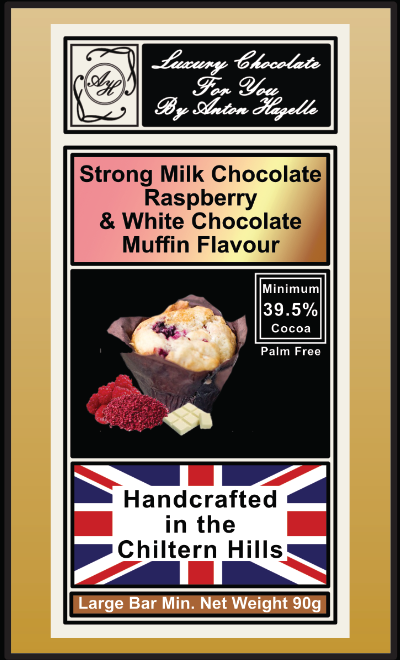 39.5% Strong Milk with Raspberry & White Chocolate Muffin Flavour