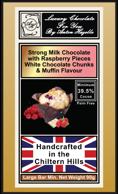 39.5% Strong Milk with Raspberry & White Chocolate Muffin Flavour