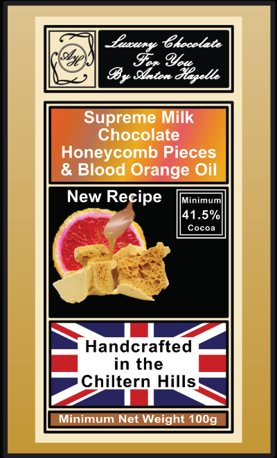 39.5% Super Milk Chocolate with Orange Peel & Blood Orange Oil 39.5% Super Milk Chocolate with Orange Peel & Blood Orange Oil