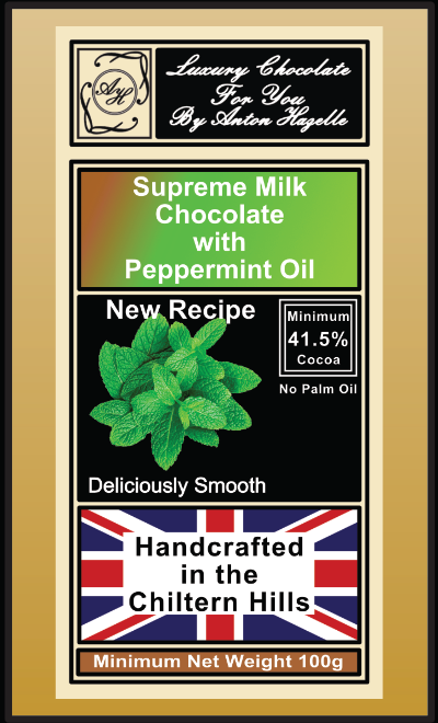 39.5% Super Milk Chocolate with Peppermint Oil 39.5% Super Milk Chocolate with Peppermint Oil