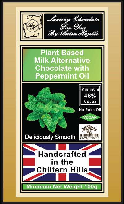 46% Vegan Milk Alternative Chocolate Plant Based with Peppermint Oil