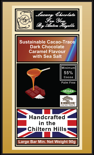 55% Sustainable Cacao-Trace Dark Chocolate Caramel Flavour with Sea Salt