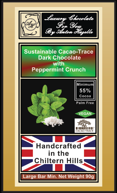 55% Sustainable Cacao-Trace Dark Chocolate with Peppermint Crunch