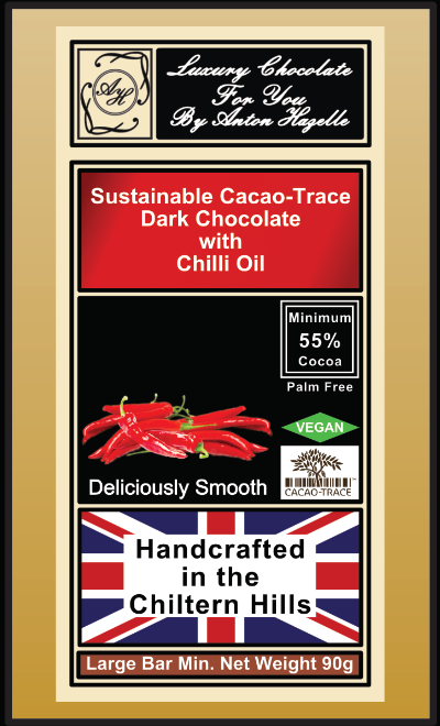 55% Sustainable Cacao-Trace Dark Chocolate with Chilli Oil