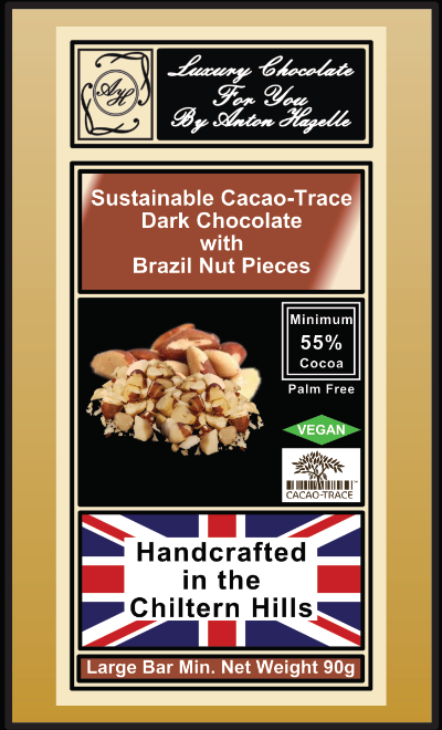 55% Sustainable Cacao-Trace Dark Chocolate with Brazil Nut Pieces