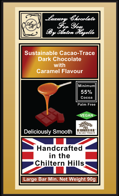 55% Sustainable Cacao-Trace Dark Chocolate with Caramel Flavour