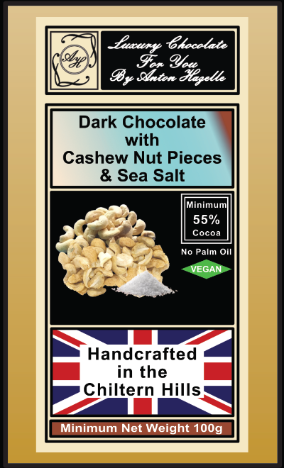 55%  Dark Chocolate Cashew Nut Pieces & Sea Salt