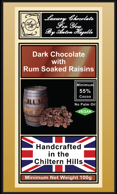 55% Dark Chocolate Rum & Raisin Bar 