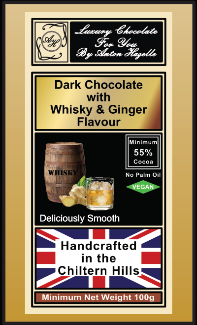 55% Dark Chocolate with Whisky & Ginger Flavour