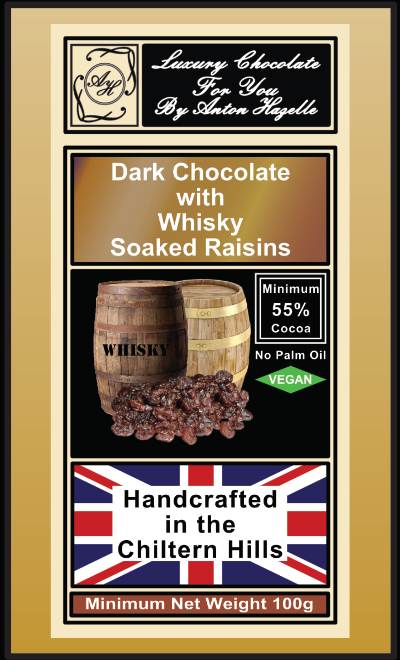 55% Dark Chocolate with Whisky Soaked Raisins