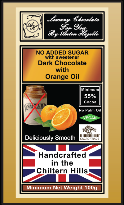 55% Dark Chocolate with Orange Oil, No Added Sugar with Sweetener
