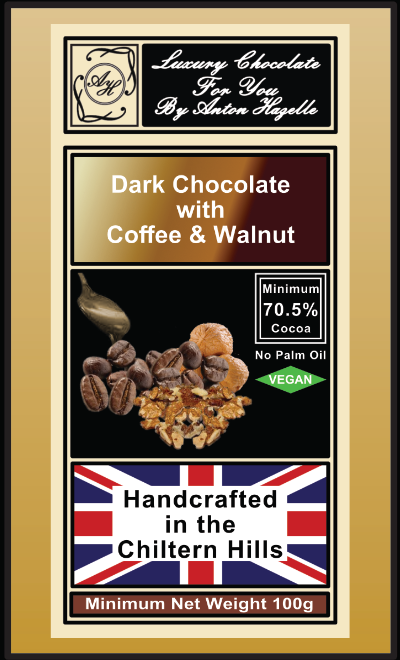 70.5% Dark Chocolate Coffee with Walnut Pieces