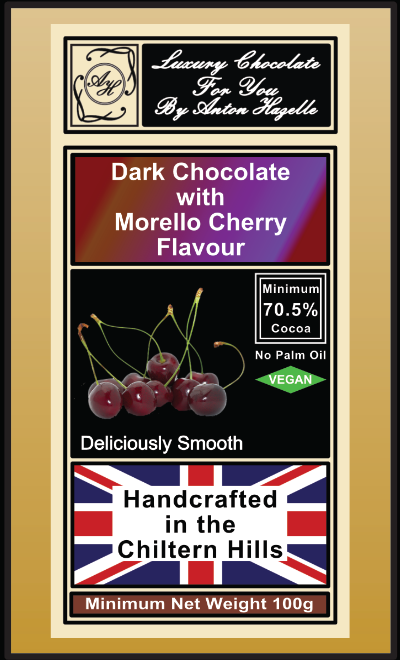 70.5% Dark Chocolate with Morello Cherry Flavour