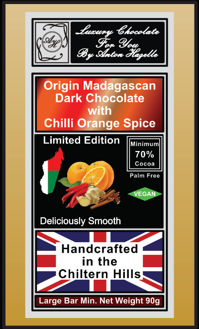 70% Origin Madagascan Dark Chocolate with Chilli Orange Spice LIMITED EDITION
