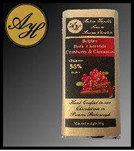 Belgian 55% Cocoa Dark Chocolate with Cranberry and Cinnamon 85g