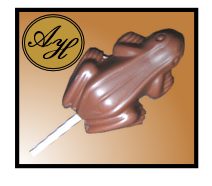 Milk chocolate Frog lolly on a stick